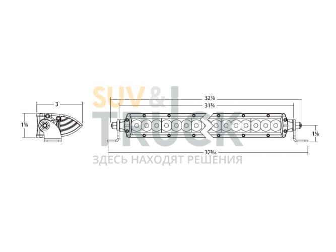 Балка 50" SR2-серия (56 светодиодов) комбинированный свет (Водительский/Сверхдальний)