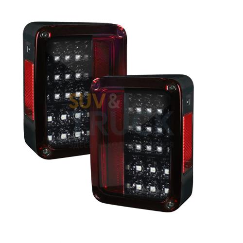 Jeep 07-17 JK Wrangler LED Taillights - Red Smoked Lens