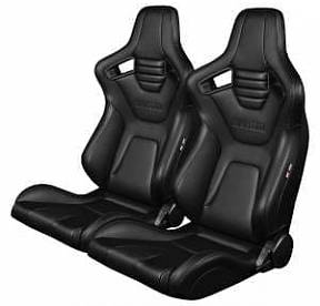 Спортивные сиденья анатомические серии Elite-X Series Sport Seats - Black Leatherette (Black Stitching)