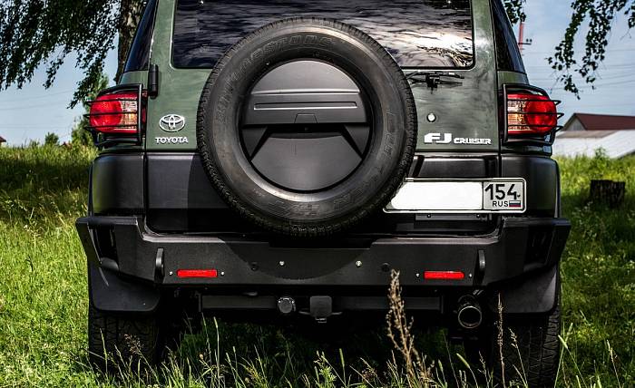 Задний силовой бампер BMS ALFA для Toyota FJ Cruiser 2007+, покрытие Line-X + цинкование