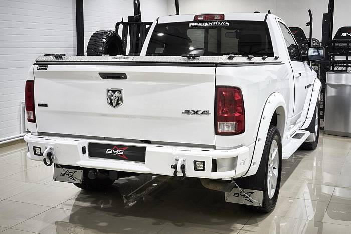 Задний силовой бампер BMS ALFA для Dodge Ram 2009-18, покрытие Raptor