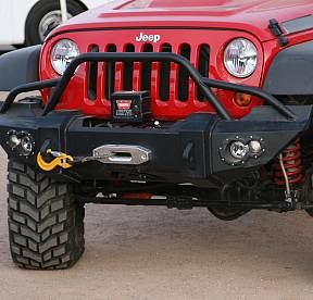 Бампер силовой с защитой радиатора для  Jeep JK 2007-2017 с креплением лебёдки (Bare)