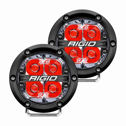 Фары RIGID 360 Серия 4″ Дальний свет - красная подсветка