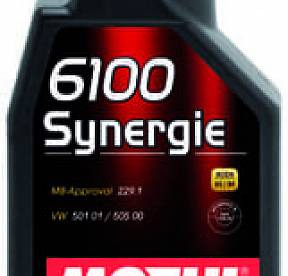 1 л MOTUL 6100 SYNERGIE 15W-50 для бензиновых и дизельных двигателей, изготовленное по технологии Technosynthese®
