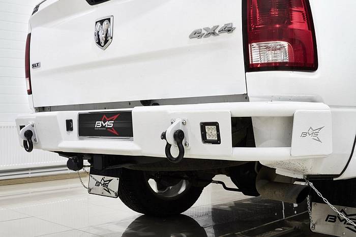 Задний силовой бампер BMS ALFA для Dodge Ram 2009-18, покрытие Raptor