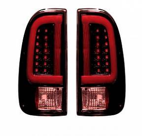 Ford Superduty F250HD/350/450/550 08-16 OLED TAIL LIGHTS - Dark Red Smoked Lens