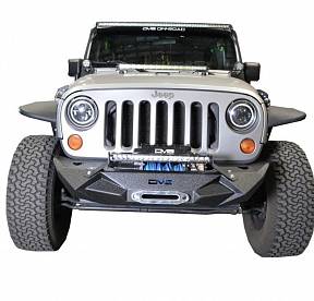 Steel Stubby Front Bumper 24 w/ Light bracket & winch plate for 07-17 Jeep Wrangler