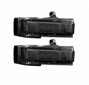 Ford 15-17 F150 & 17-18 RAPTOR Side Mirror Lenses w AMBER LED Turn Signals (2-Piece Set) - Smoked Lens