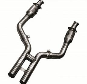 Приемные трубы H-Pipe с кат. для Mustang GT 4.6L, 2005-2010, 3'' x 2.5''