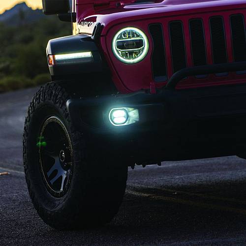Янтарные противотуманные LED-фары 360 серия 4″ SAE для Jeep Rubicon JL