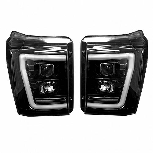 Фары головного света для Ford Superduty F250|F350|F450|F550 2011-16 - Smoked / Black