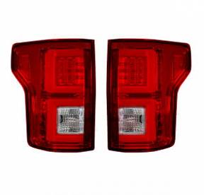 Ford F150 15-17 (Replaces OEM Halogen Style Tail Lights) LED TAIL LIGHTS - Red Lens