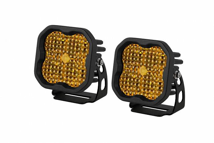 Янтарные LED-фары SS3 Sport, рабочий свет с янтарной подсветкой 2 шт 