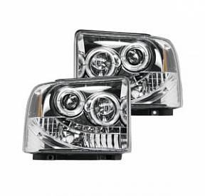 Ford Superduty 05-07 F250/F350/F450/F550 PROJECTOR HEADLIGHTS - Clear / Chrome