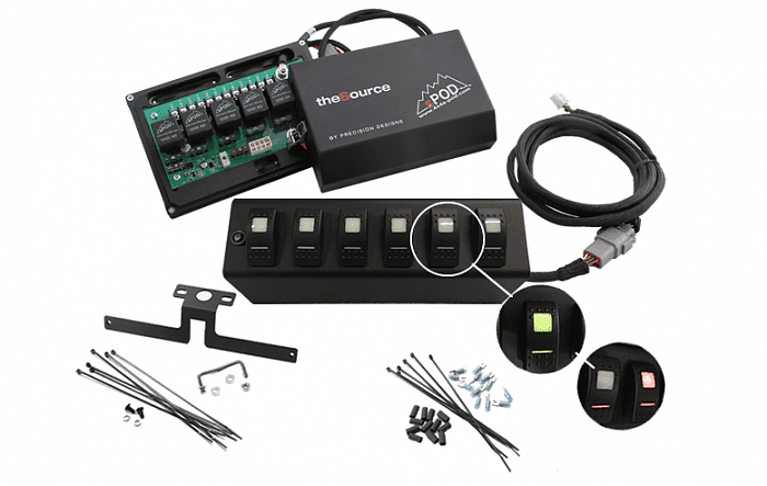 JK Switch Panel 6 Switch Dual 07-08 Wrangler JK Red sPOD