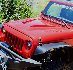 DV8 Fiberglass Hood White Paintable 2007-2017 Jeep Wranglers