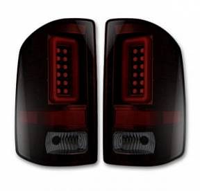 GMC Sierra 16-17 1500/2500/3500 (Only Fits Single Wheel Body Style Trucks with Factory OEM LED Tail Lights) OLED TAIL LIGHTS - Dark Red Smoked Lens