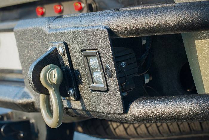 Задний силовой бампер BMS ALFA для Dodge Ram 2009-18, покрытие Raptor
