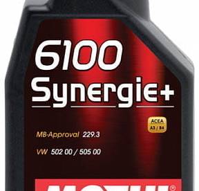 1 л MOTUL 6100 SYNERGIE+ 5W-40 для бензиновых и дизельных двигателей, изготовленное по технологии Technosynthese®