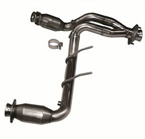 Приемная труба Y-Pipe с High Flow кат. для Mustang V6 4.0L, 2005-2010, 2.5'' x 2.5''
