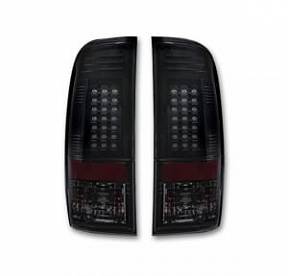 Ford Superduty F250HD/350/450/550 99-07 & F150 97-03 Straight aka "Style" Side LED Tail Lights - Smoked Lens