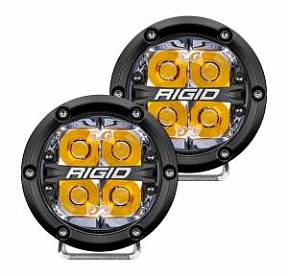 Фары RIGID 360 Серия 4″ Дальний свет - янтарная подсветка