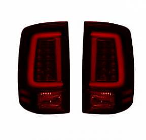 Dodge 13-17 RAM 1500/2500/3500 OLED TAIL LIGHTS (Replaces Factory OEM LED Tail Lights ONLY) - Dark Red Smoked Lens