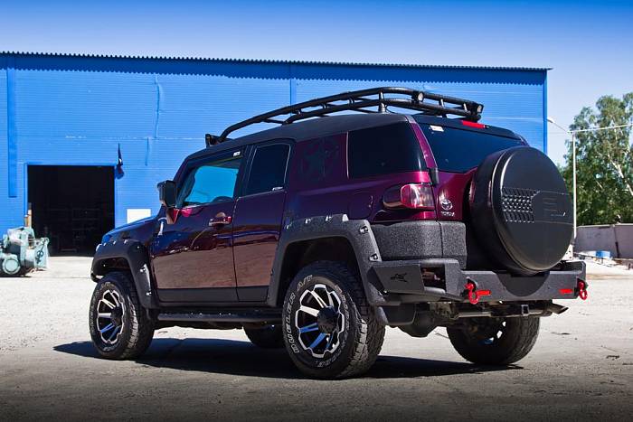 Задний силовой бампер BMS ALFA для Toyota FJ Cruiser 2007+, покрытие Line-X + цинкование
