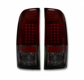 Ford Superduty F250HD/350/450/550 99-07 & F150 97-03 Straight aka "Style" Side LED Tail Lights - Dark Red Smoked Lens