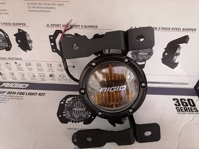 Янтарные противотуманные LED-фары 360 серия 4″ SAE для силовых бамперов Jeep Rubicon JL