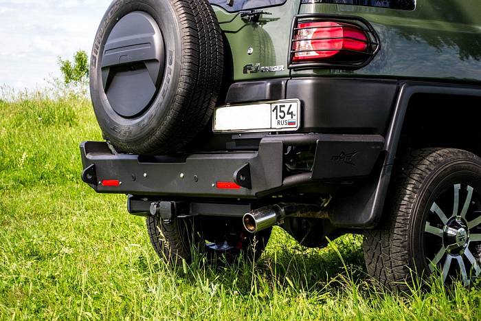Задний силовой бампер BMS ALFA для Toyota FJ Cruiser 2007+, покрытие Line-X