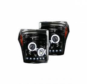 Фары головного света для Ford Superduty F250/F350/F450/F550 2011-16 - Smoked / Black