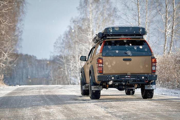 Задний силовой бампер BMS PRO-Line для Isuzu D-Max 2012-18, полимерное покрытие