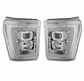 Фары головного света для Ford Superduty F250|F350|F450|F550 2011-16  - Clear / Chrome