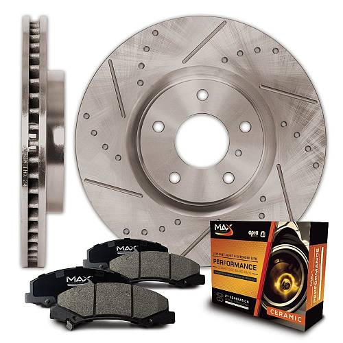Диски тормозные задние MAX для CHEVROLET TAHOE  2007-2014 - слотированные перфорированные 