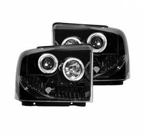 Ford Superduty 05-07 F250/F350/F450/F550 PROJECTOR HEADLIGHTS - Smoked / Black