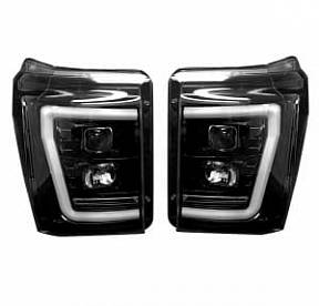 Фары головного света для Ford Superduty F250|F350|F450|F550 2011-16 - Smoked / Black
