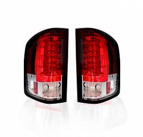 Chevy Silverado 07-13 Single-Wheel & 07-14 Dually & GMC Sierra 07-14 (Dually Only) 2nd GEN Body Style OLED TAIL LIGHTS - Red Lens