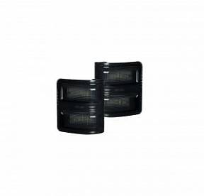 Ford 08-16 F250/F350 Superduty Side Mirror Lenses (2-Piece Set) w/ WHITE LED Running Lights & Turn Signals - Smoked Lens