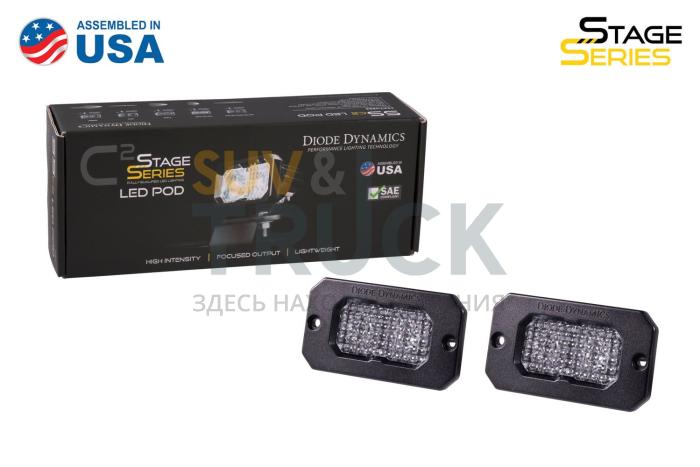 Врезные противотуманные LED-модули SS2 Pro с янтарной подсветкой