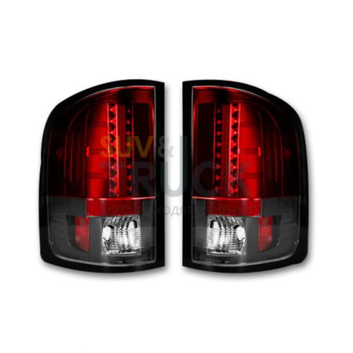 Chevy Silverado 07-13 Single-Wheel & 07-14 Dually & GMC Sierra 07-14 (Dually Only) 2nd GEN Body Style LED TAIL LIGHTS - Red Lens