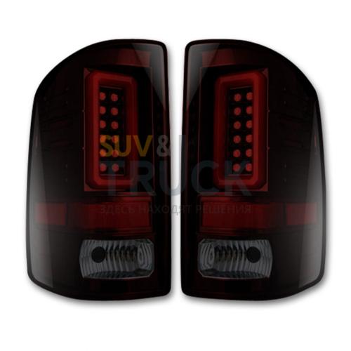 GMC Sierra 16-17 1500/2500/3500 (Only Fits Single Wheel Body Style Trucks with Factory OEM LED Tail Lights) OLED TAIL LIGHTS - Dark Red Smoked Lens