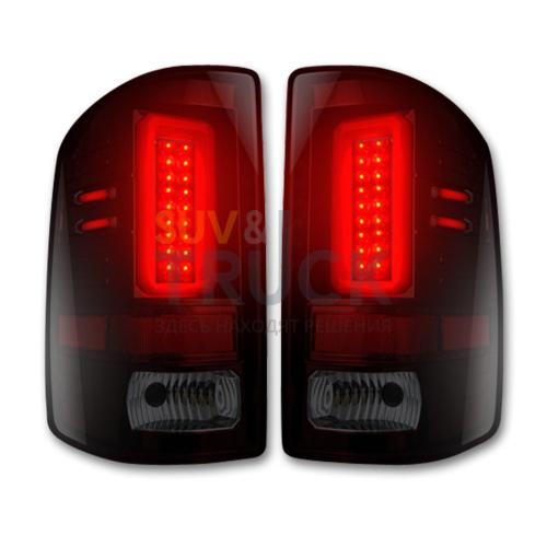 GMC Sierra 14-17 1500/2500/3500 (Only Fits 3rd GEN Single-Wheel GMC Sierra with Factory OEM Halogen Tail Lights) OLED TAIL LIGHTS - Dark Red Smoked Lens