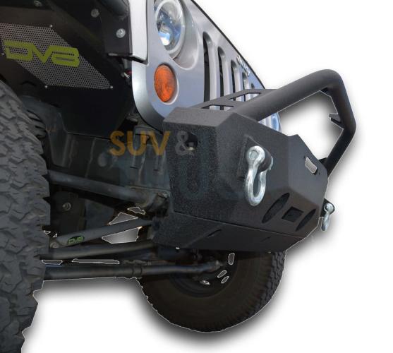 Steel Stubby Front Bumper 16 w/ Fog Lights for 07-17 Jeep Wrangler